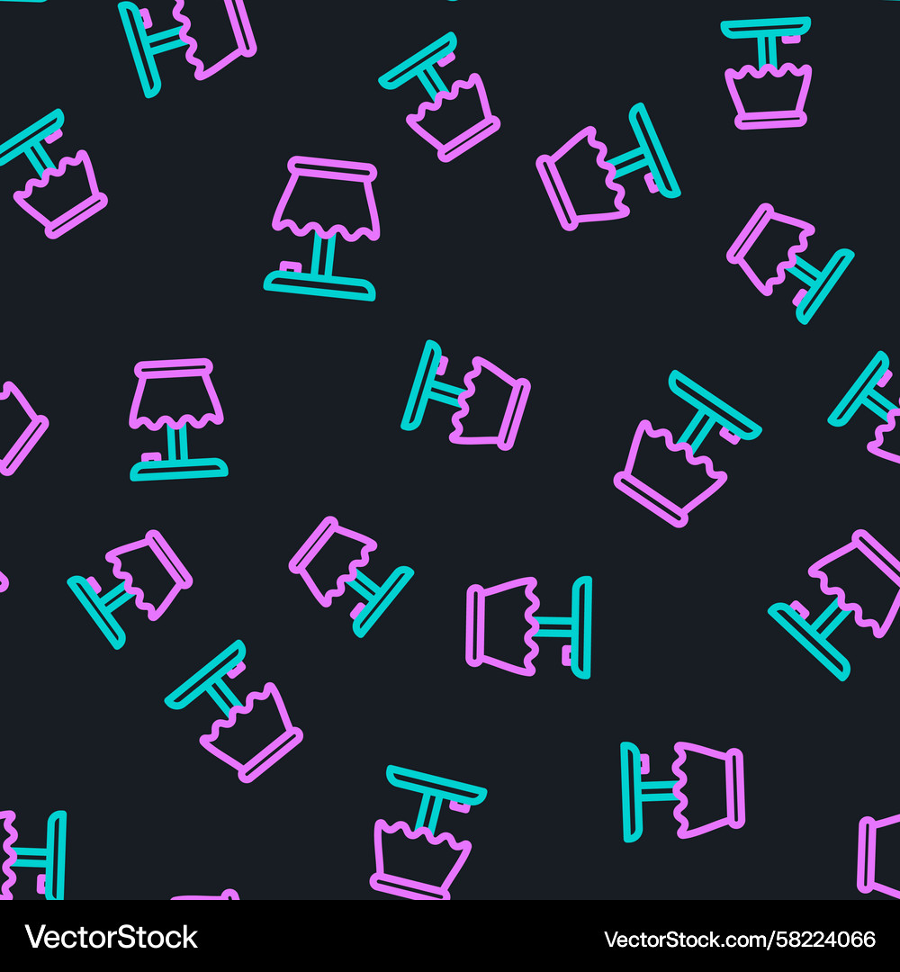 Line Table Lamp Icon - Seamless Pattern Vector Image