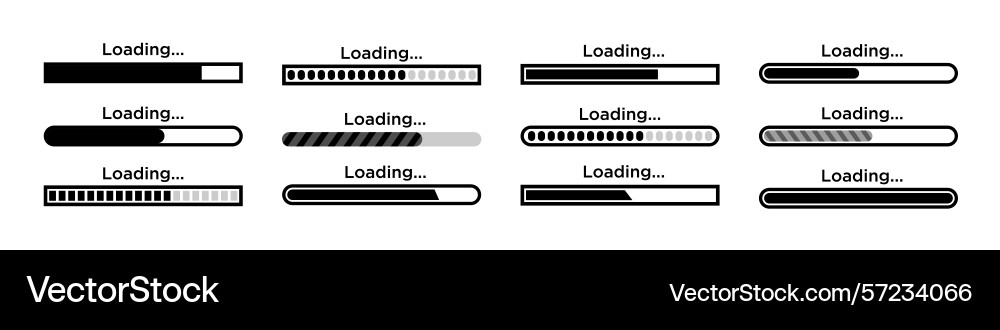 Loading icon progress bar buffer loader preloader vector image