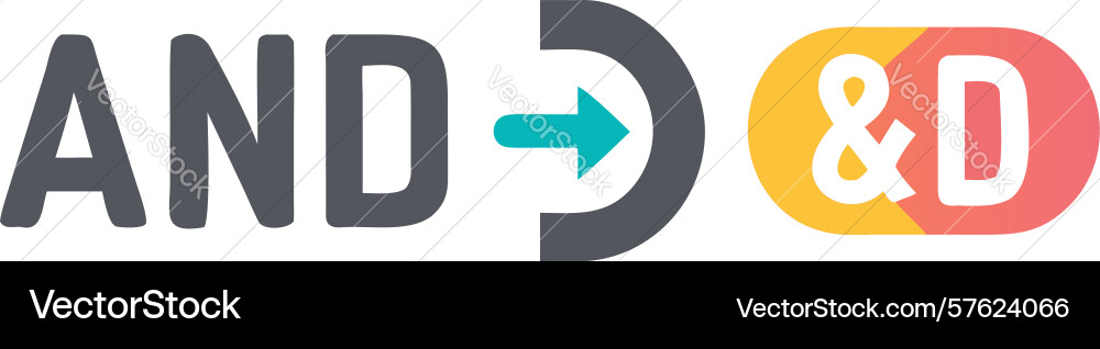 Logical operator and with arrow ampersand Vector Image