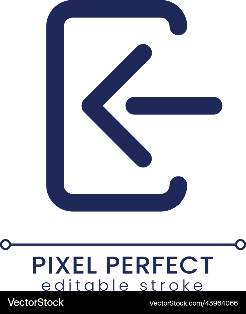 Login pixel perfect linear ui icon Login pixel perfect linear ui icon Vector Image