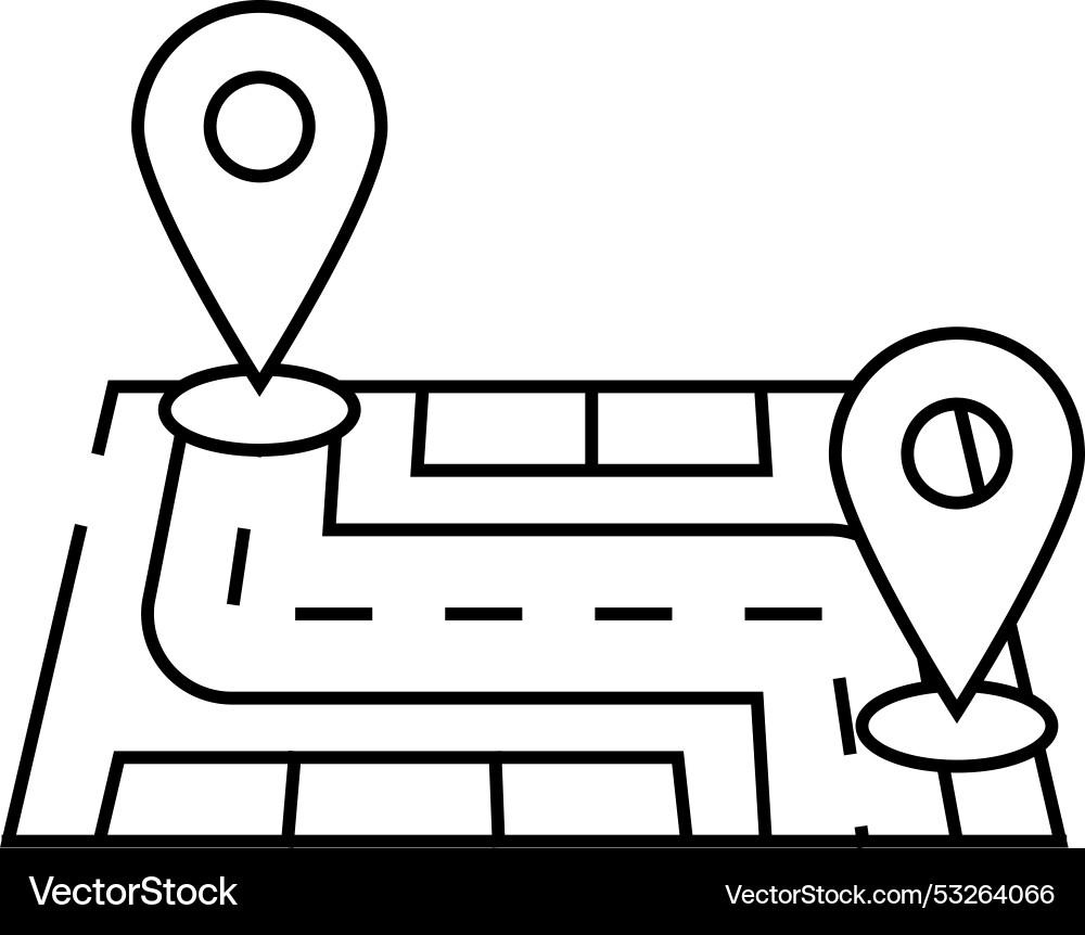 Map pointer delivery line icon Vector Image