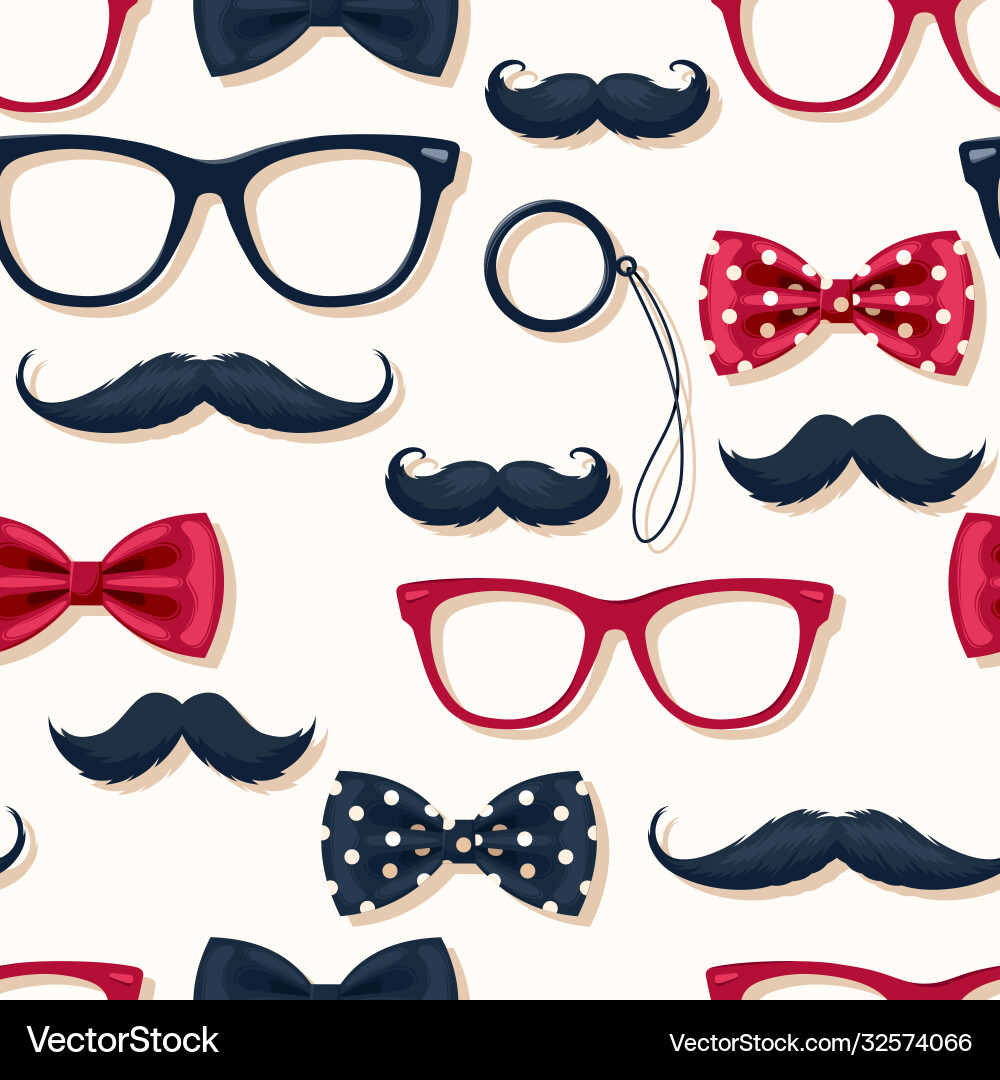 Retro Moustache Pattern vector image