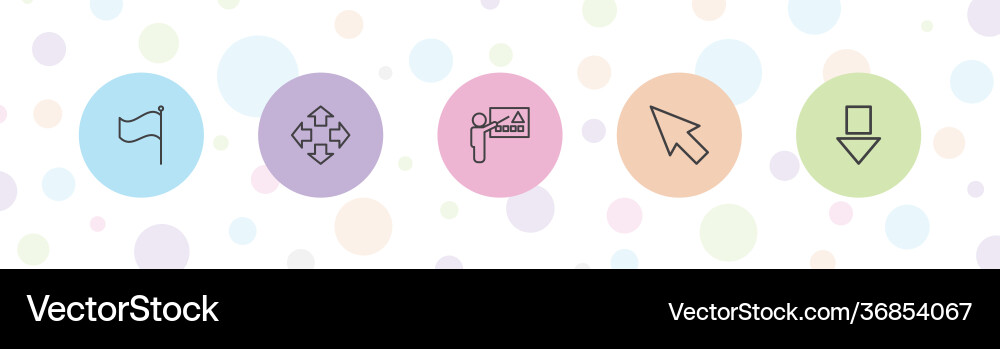 5 pointer icons 5 pointer icons vector image