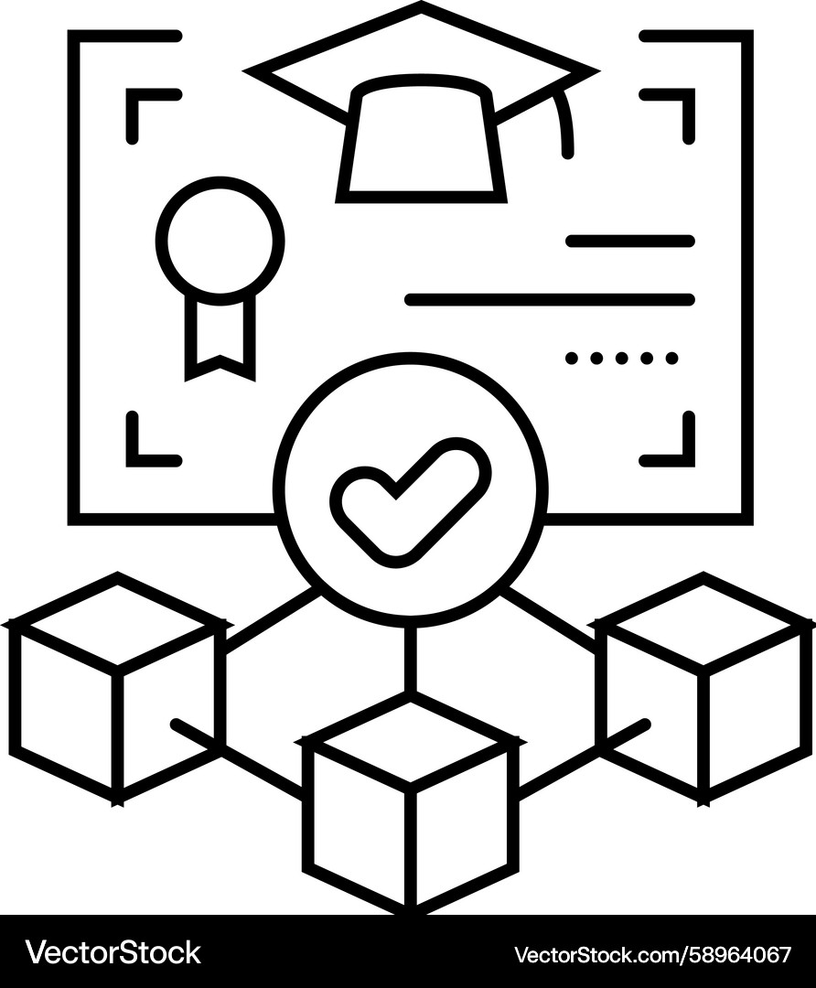 Blockchain Credentials Verification Vector Image