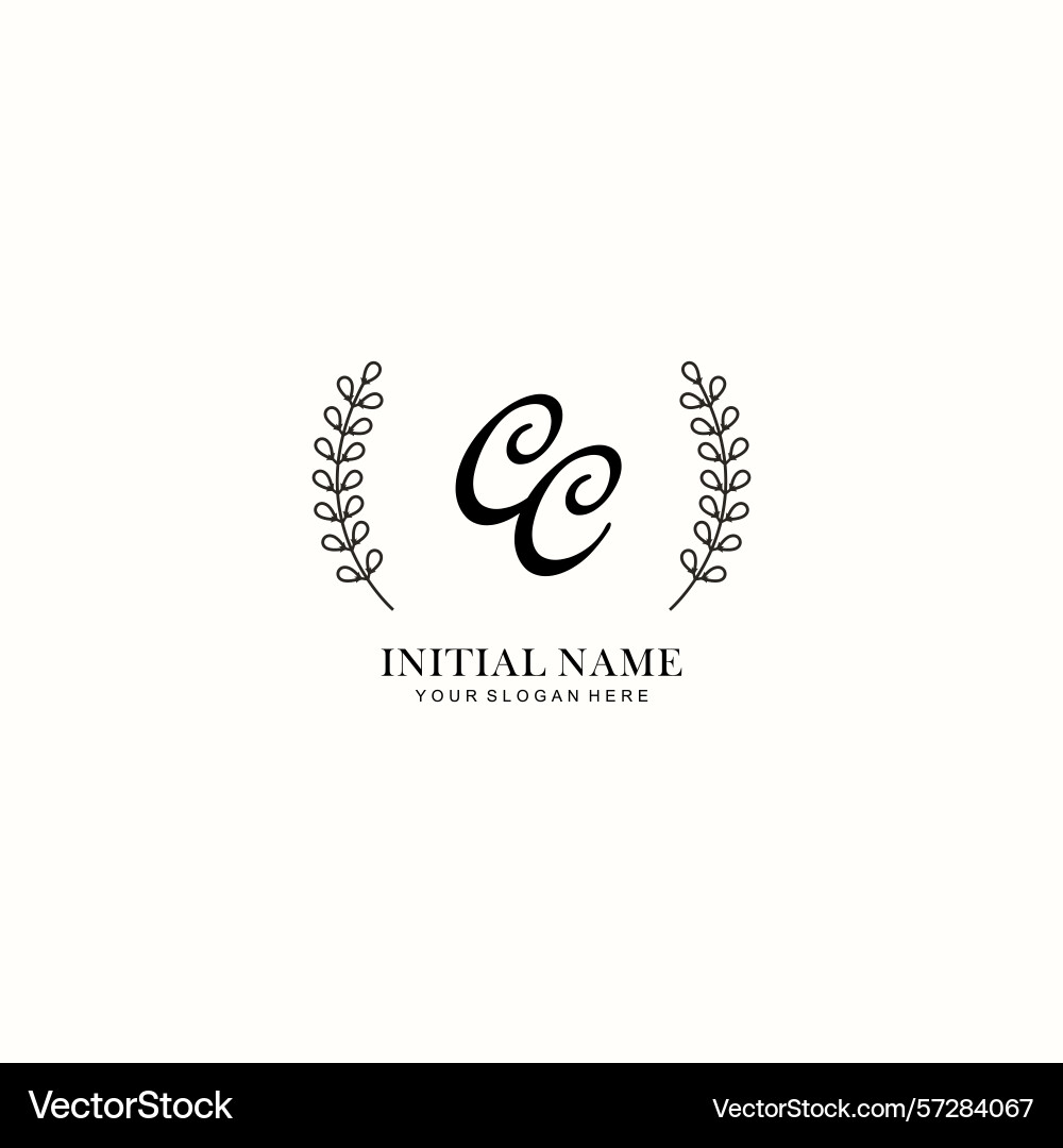 Cc initial logo templates with botanical elements Cc initial logo templates with botanical elements vector image