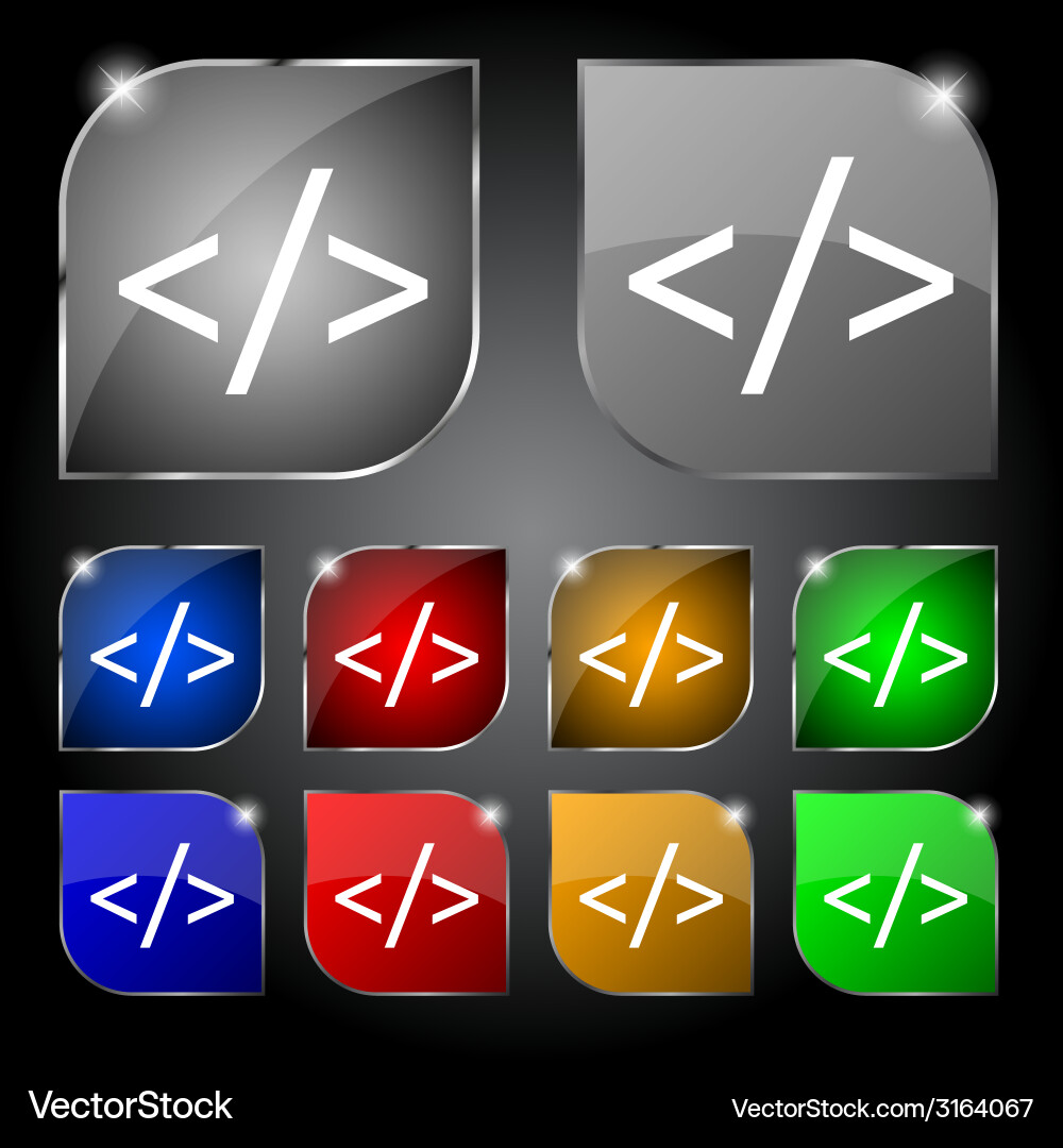 Code sign icon programming language symbol set Vector Image