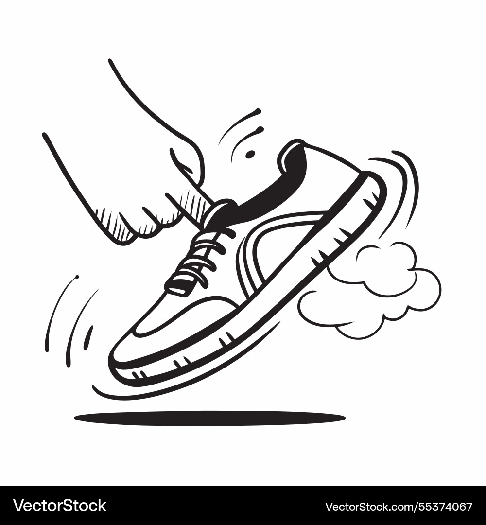 Flat design as running shoe icon with copy space Vector Image