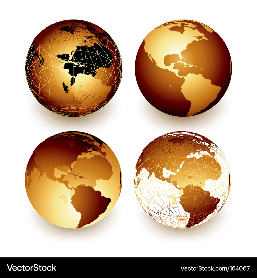 Global Globe Collection Vector Image