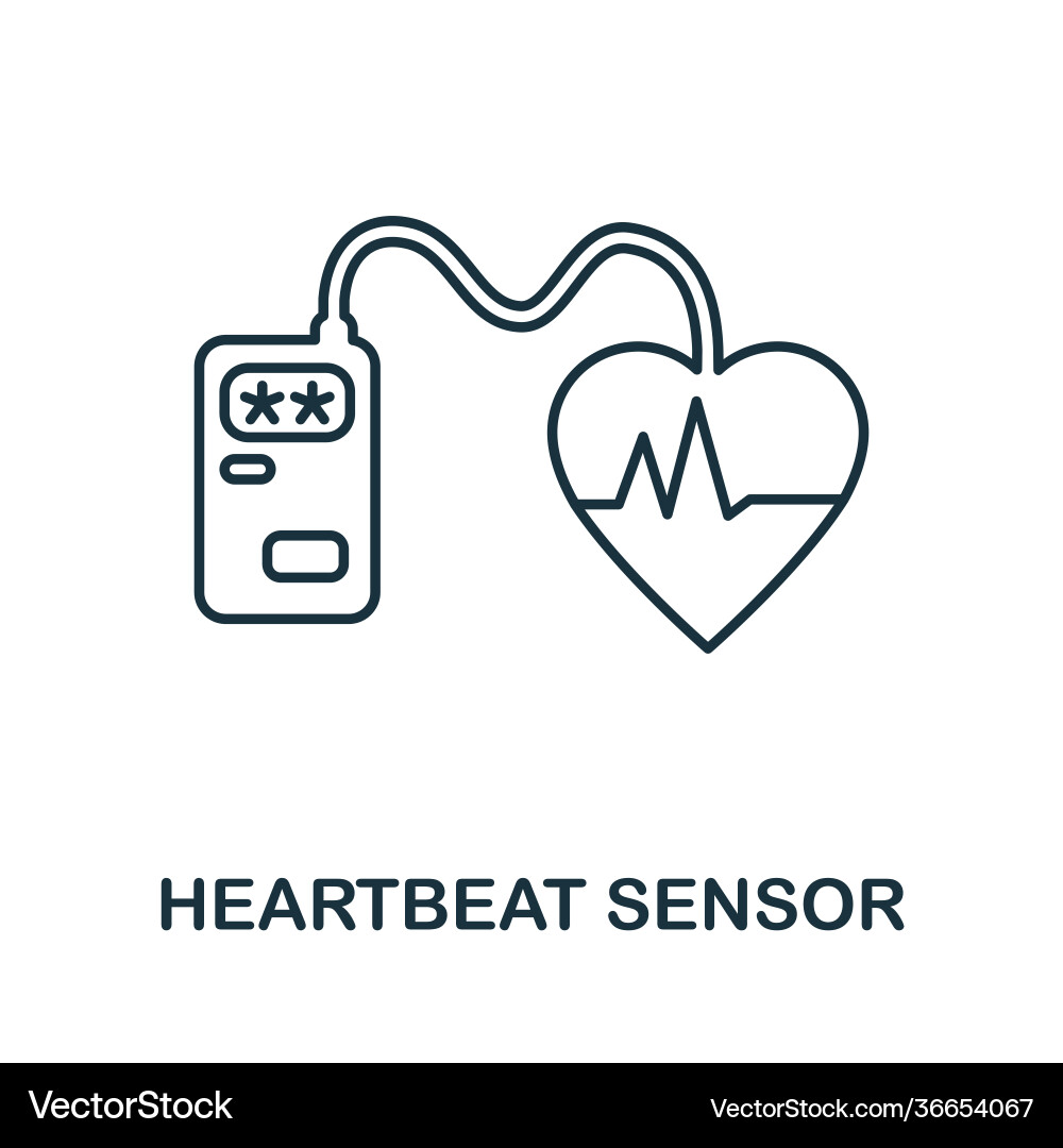 Heartbeat sensor icon simple element from sensors vector image