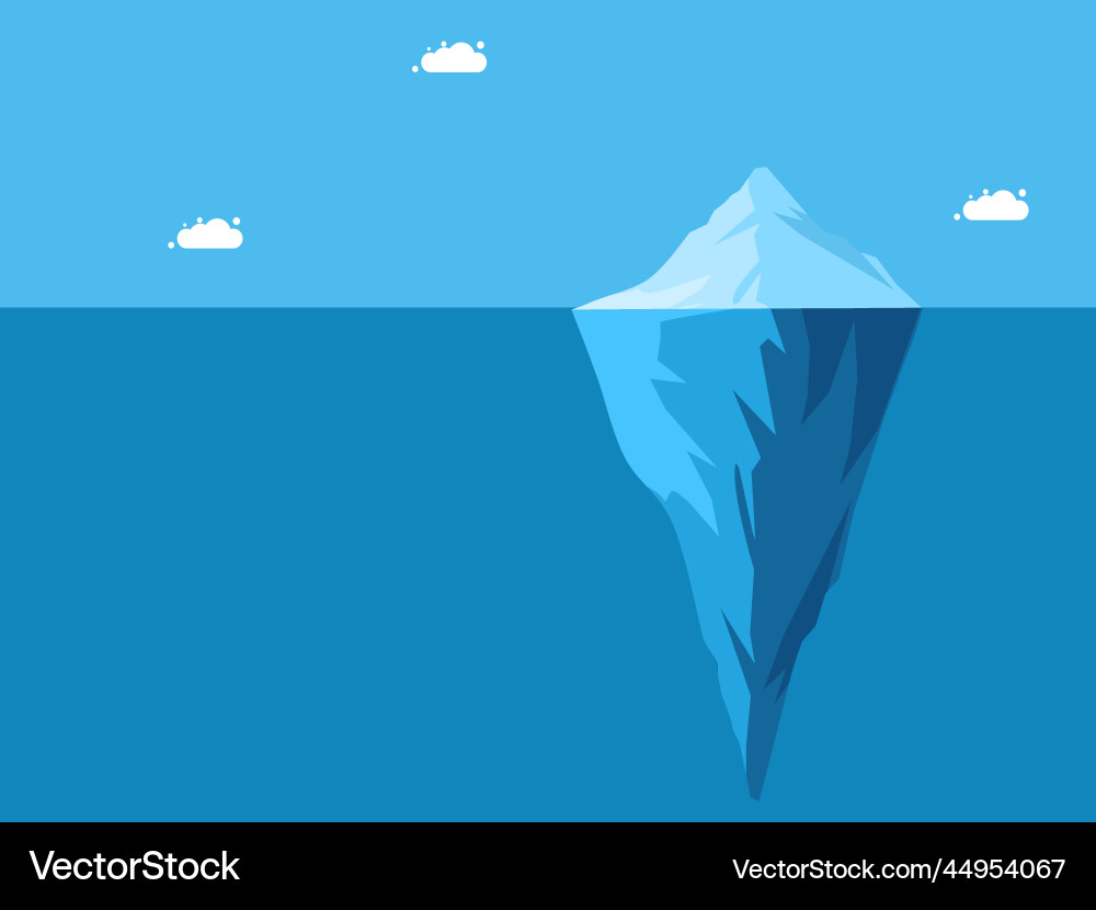 Icebergs float in the ocean iceberg with a large Icebergs float in the ocean iceberg with a large vector image