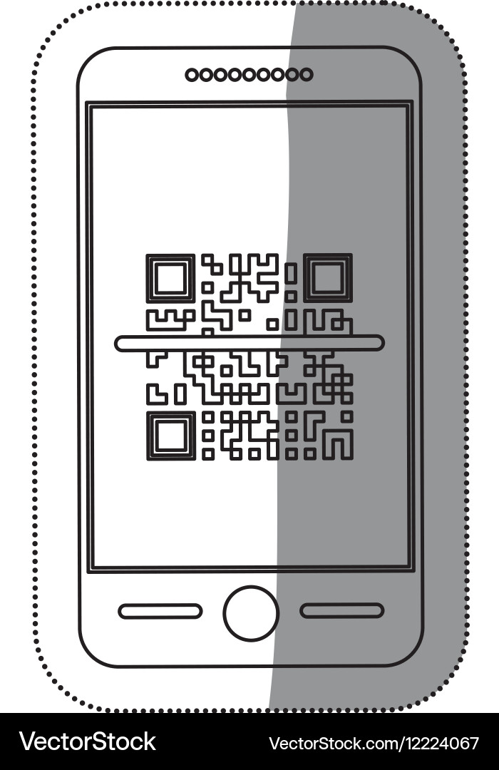 Isolated qr code and smartphone design vector image