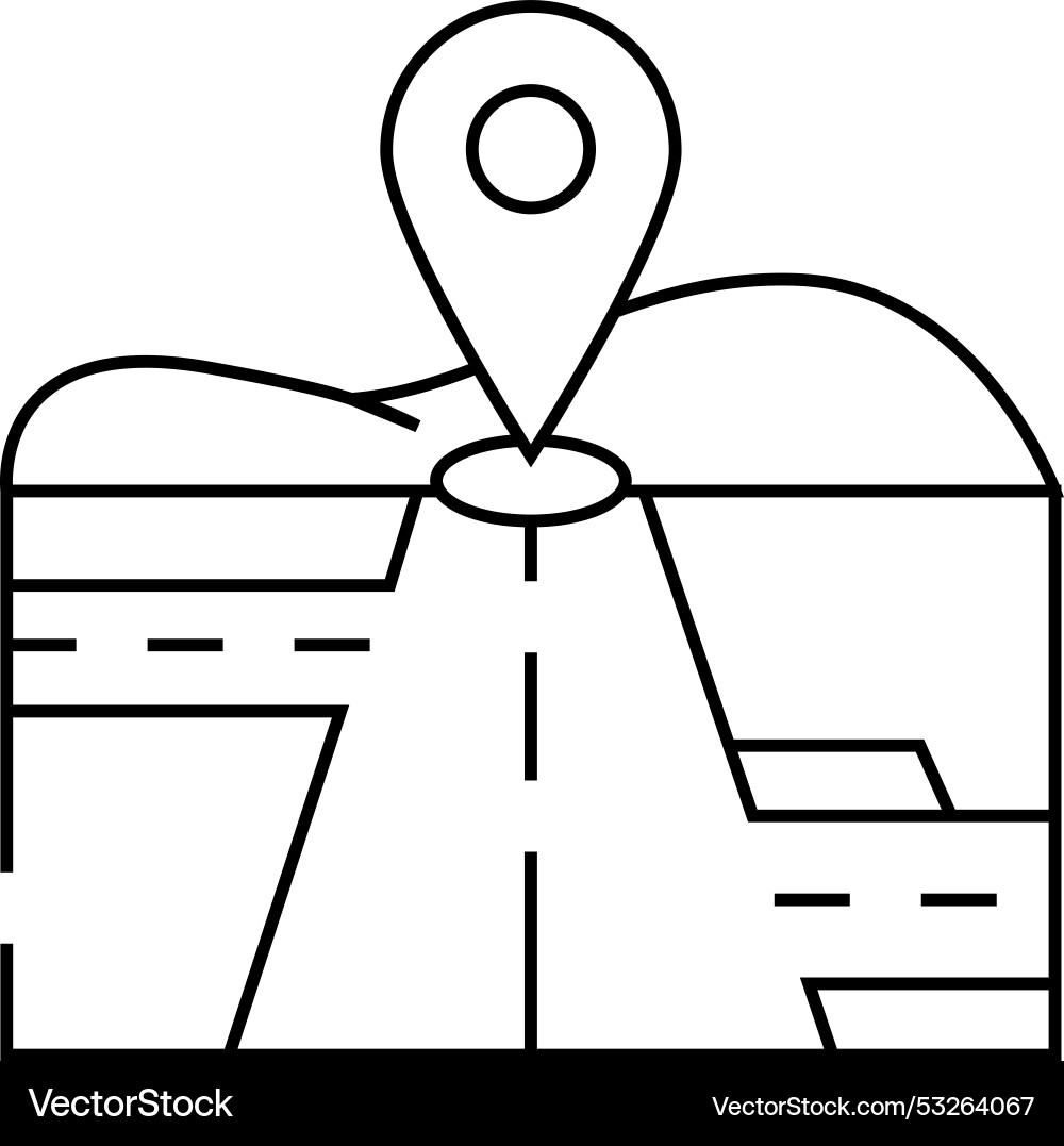 Map pointer courier line icon Vector Image