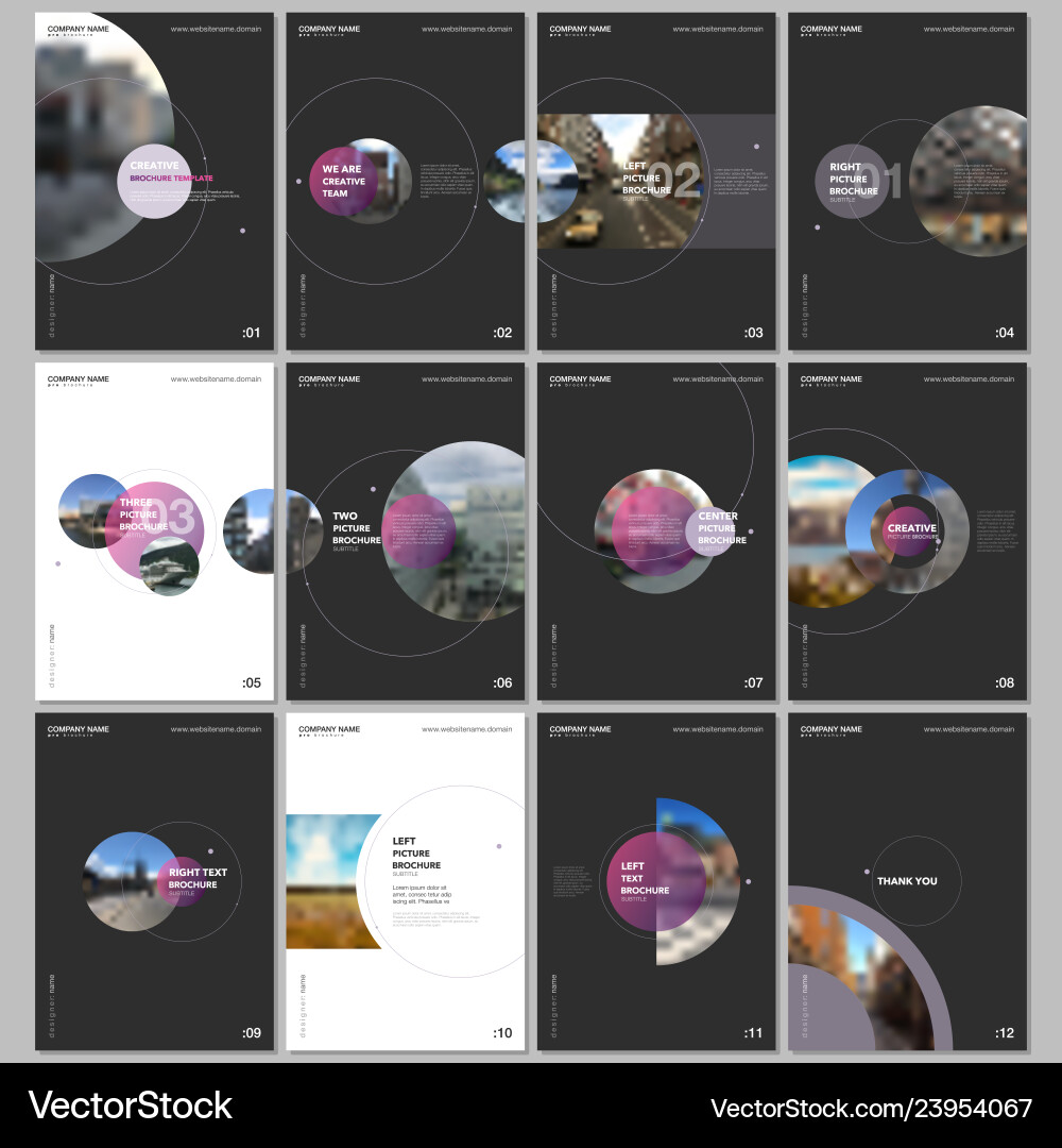 Minimal brochure templates with circle elements Minimal brochure templates with circle elements vector image
