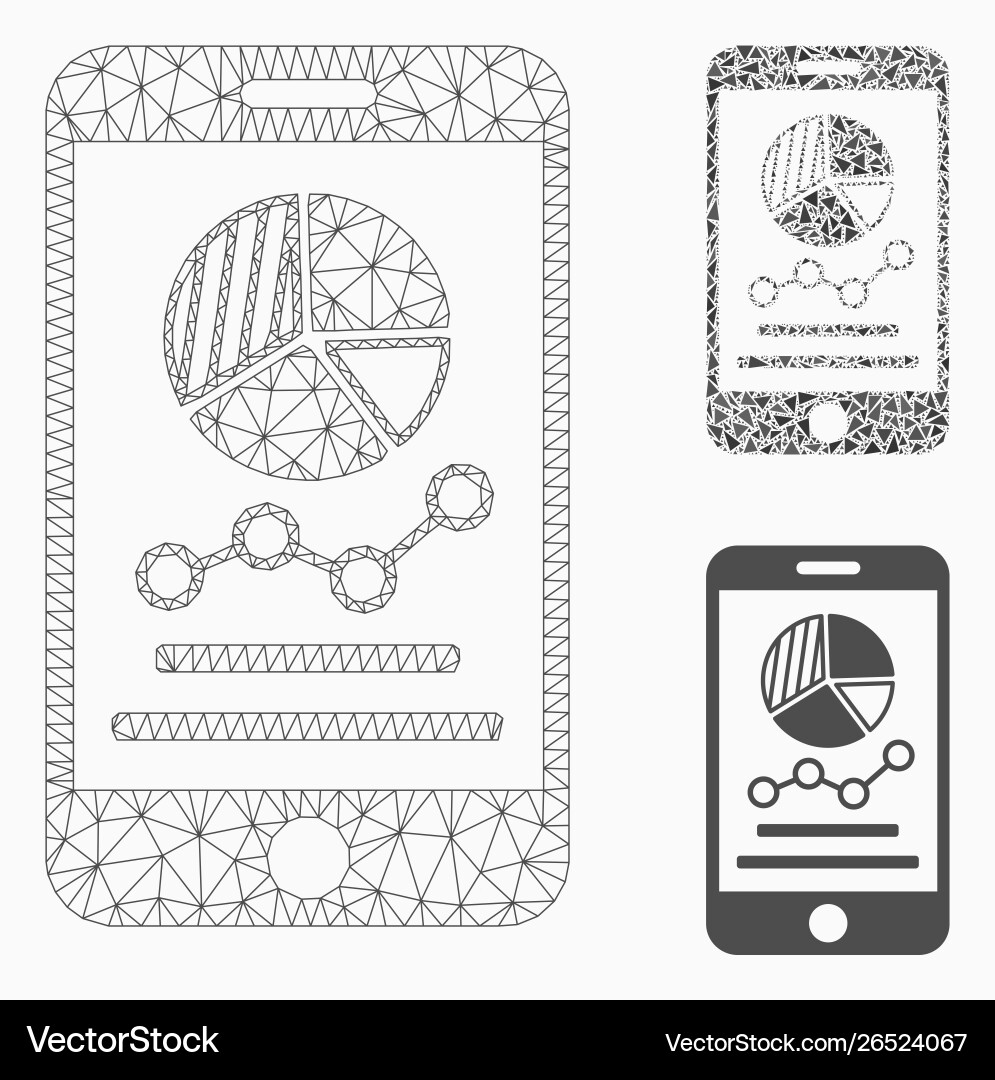 Mobile graphs mesh network model Mobile graphs mesh network model vector image