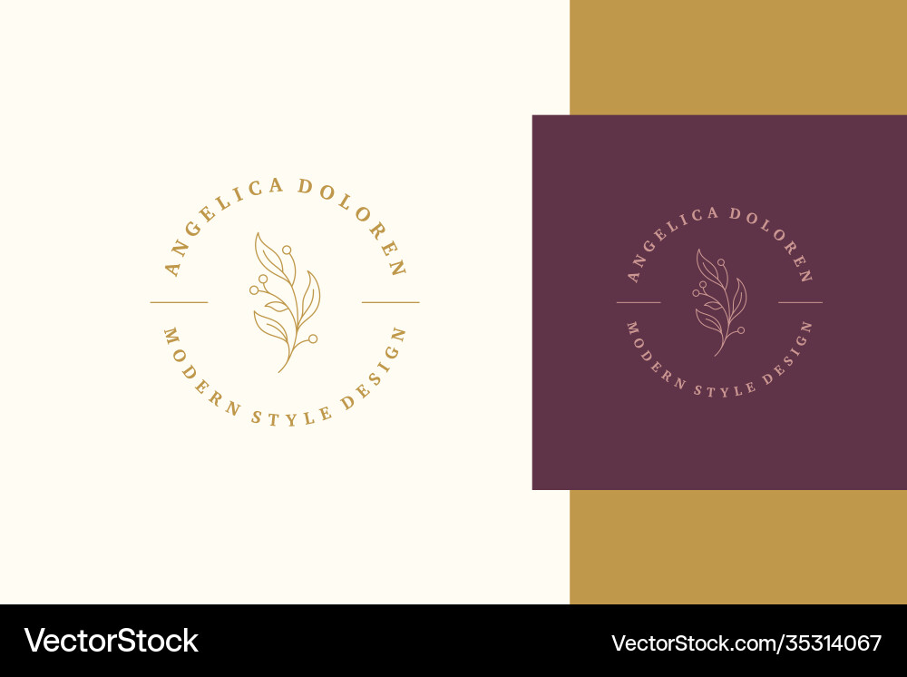 Outline logo twig with berries line style Outline logo twig with berries line style vector image