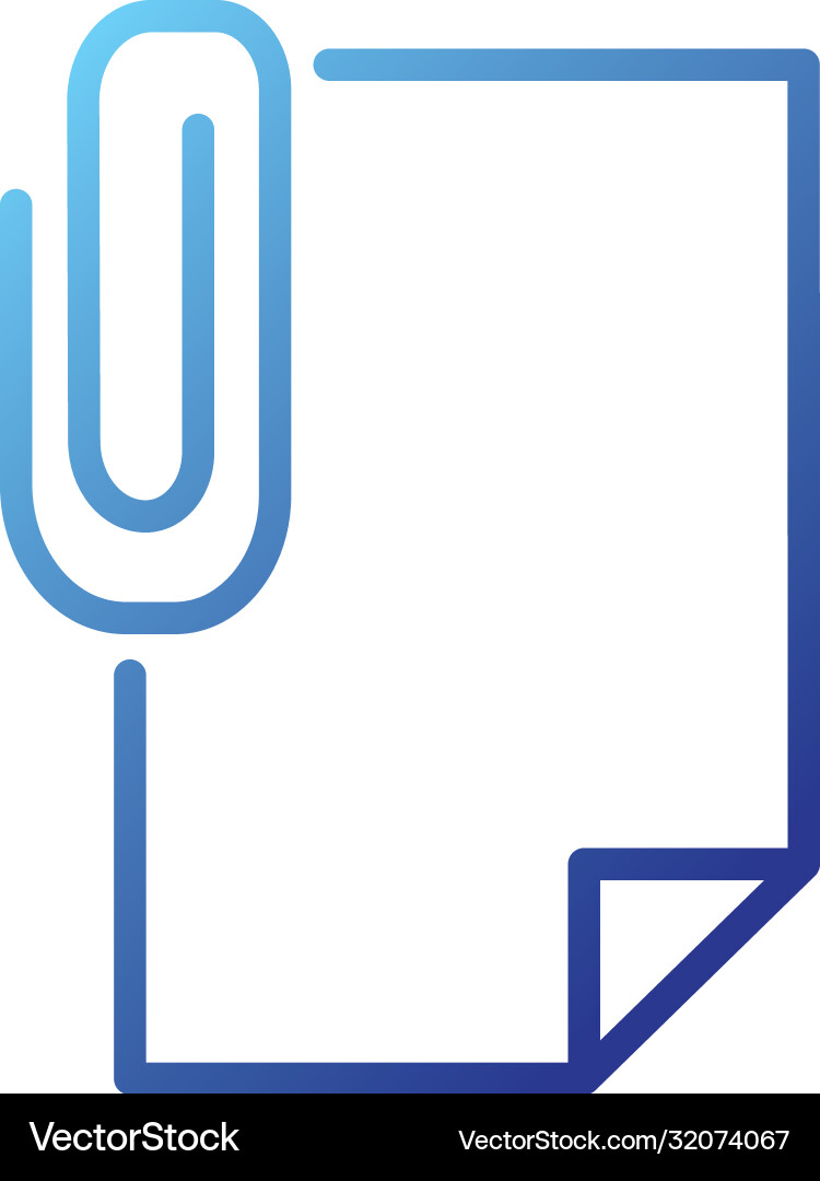 Paper document with clip gradient style icon Vector Image