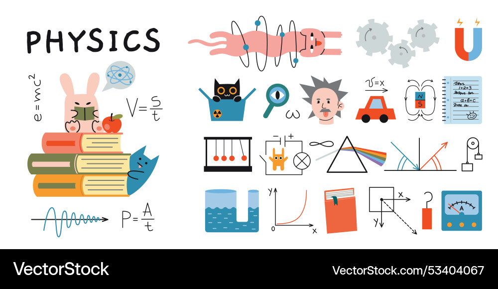 Physics lesson at school formulas Physics lesson at school formulas vector image