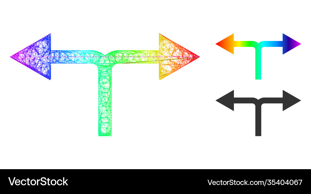 Rainbow net mesh gradient bifurcation arrows left Rainbow net mesh gradient bifurcation arrows left vector image