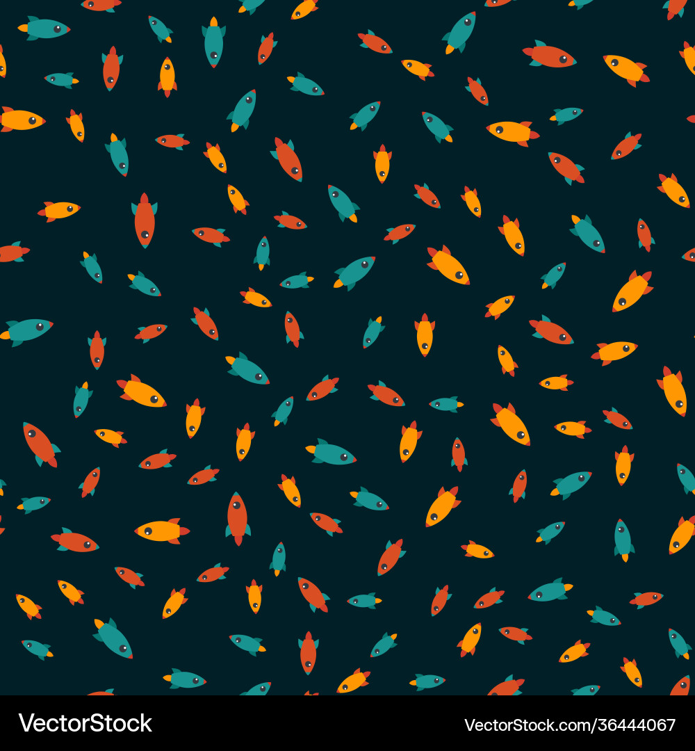 Rocket in space seamless pattern background eps10 Rocket in space seamless pattern background eps10 vector image