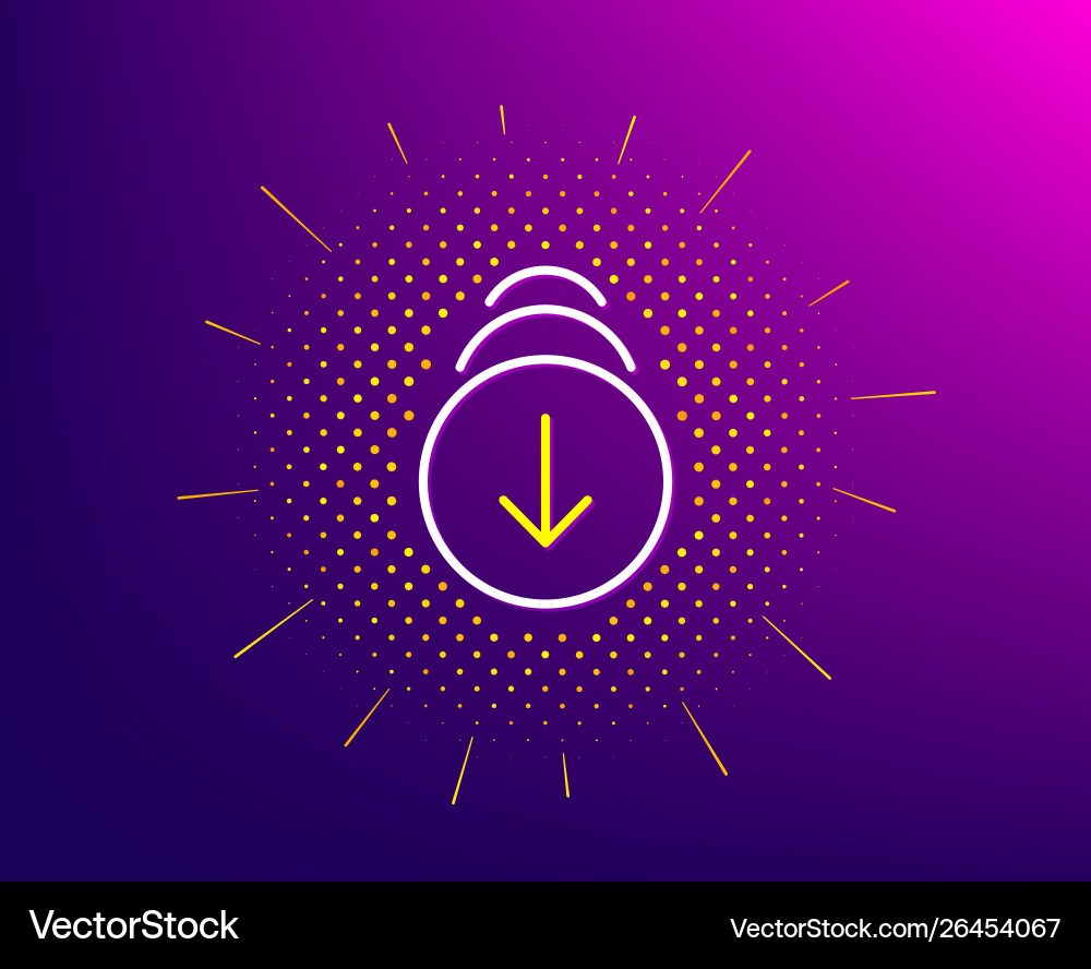 Scroll down arrow line icon scrolling screen sign Scroll down arrow line icon scrolling screen sign Vector Image