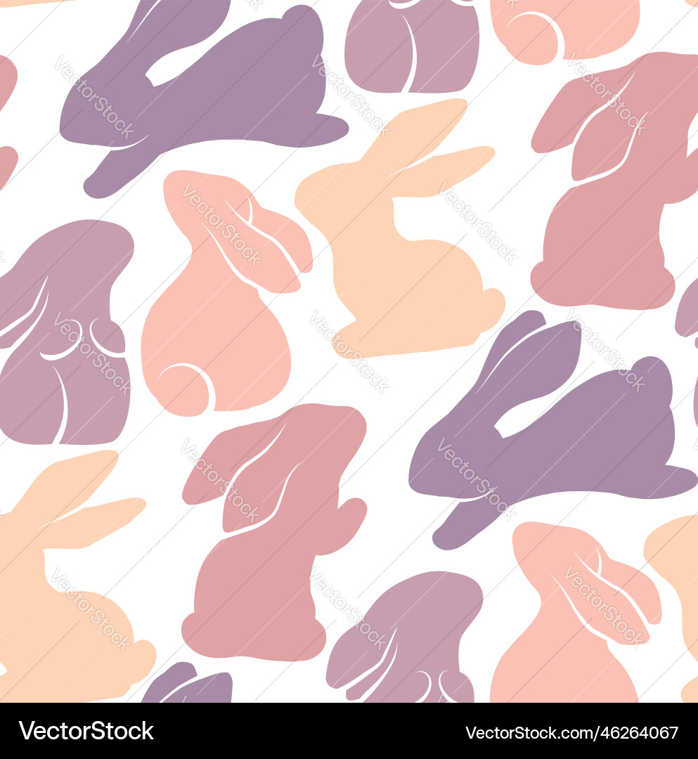 Seamless pattern with rabbits in various Seamless pattern with rabbits in various vector image