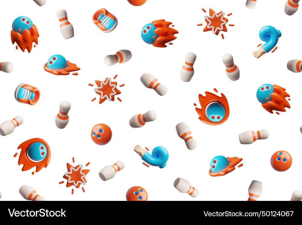 Seamless pattern with skittles and bowling balls Vector Image