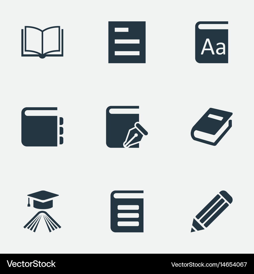 Set of simple knowledge icons vector image