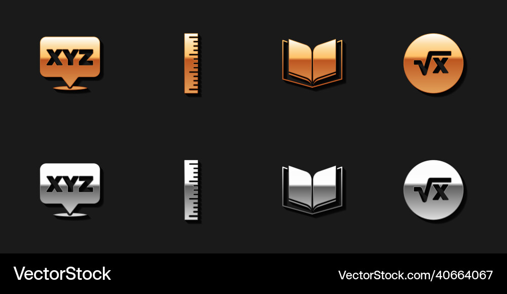 Set xyz coordinate system ruler open book Vector Image