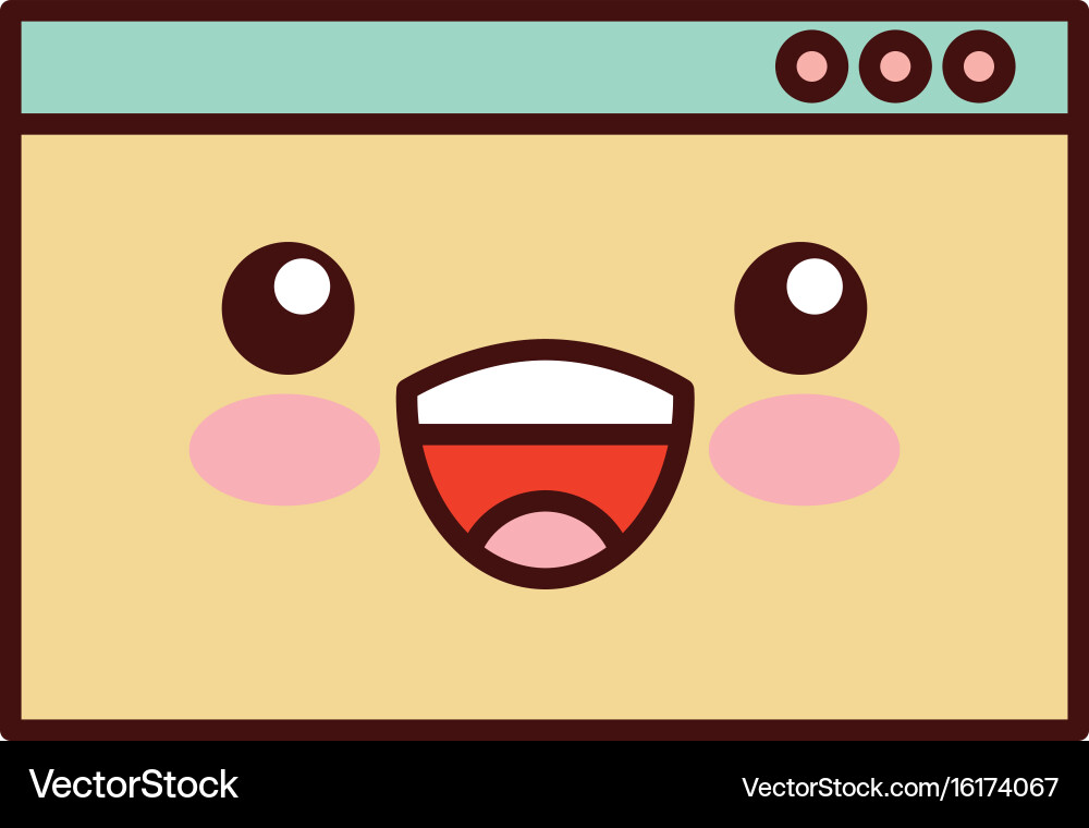 Template computer kawaii character Vector Image
