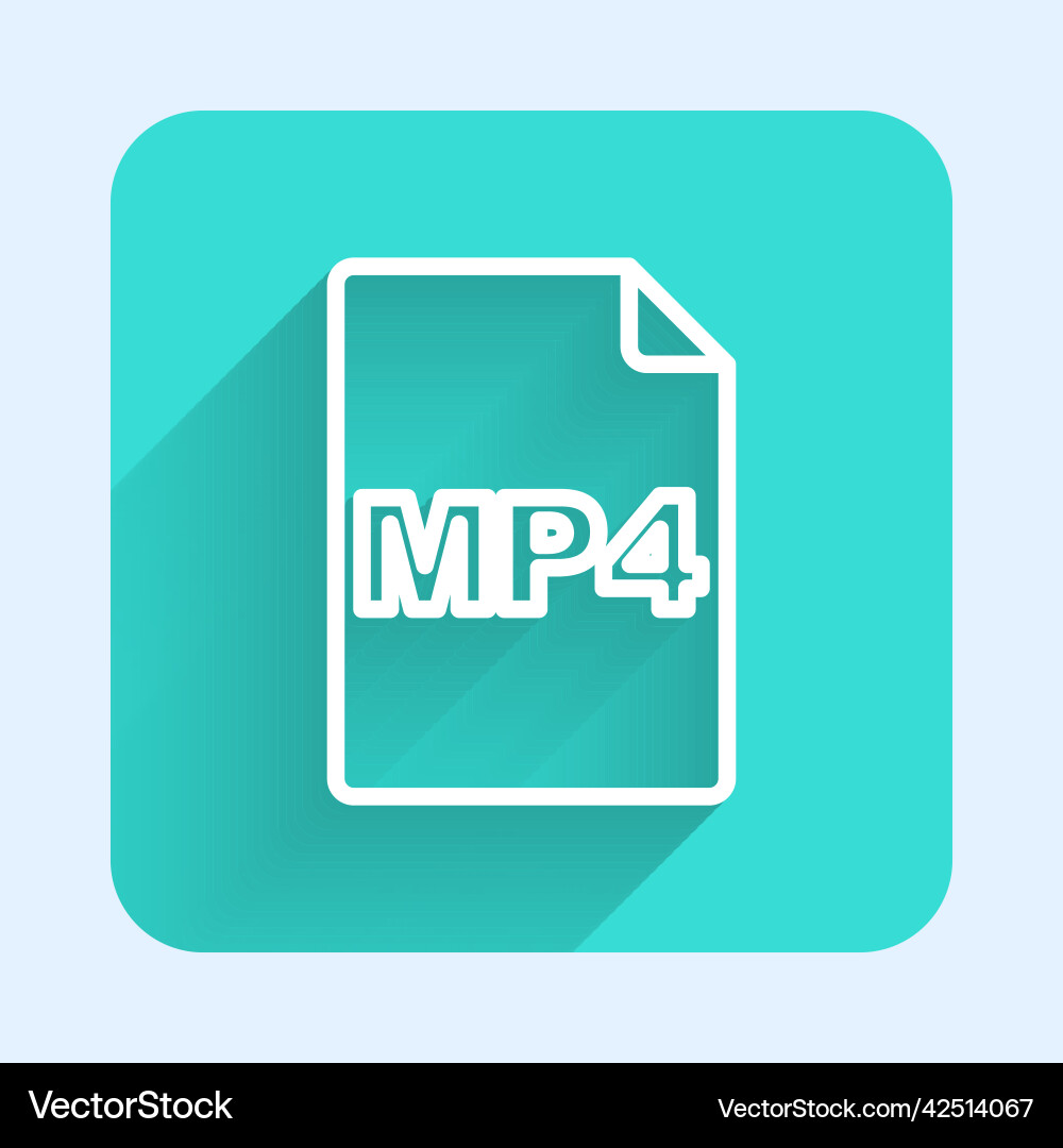 White line mp4 file document download button White line mp4 file document download button vector image