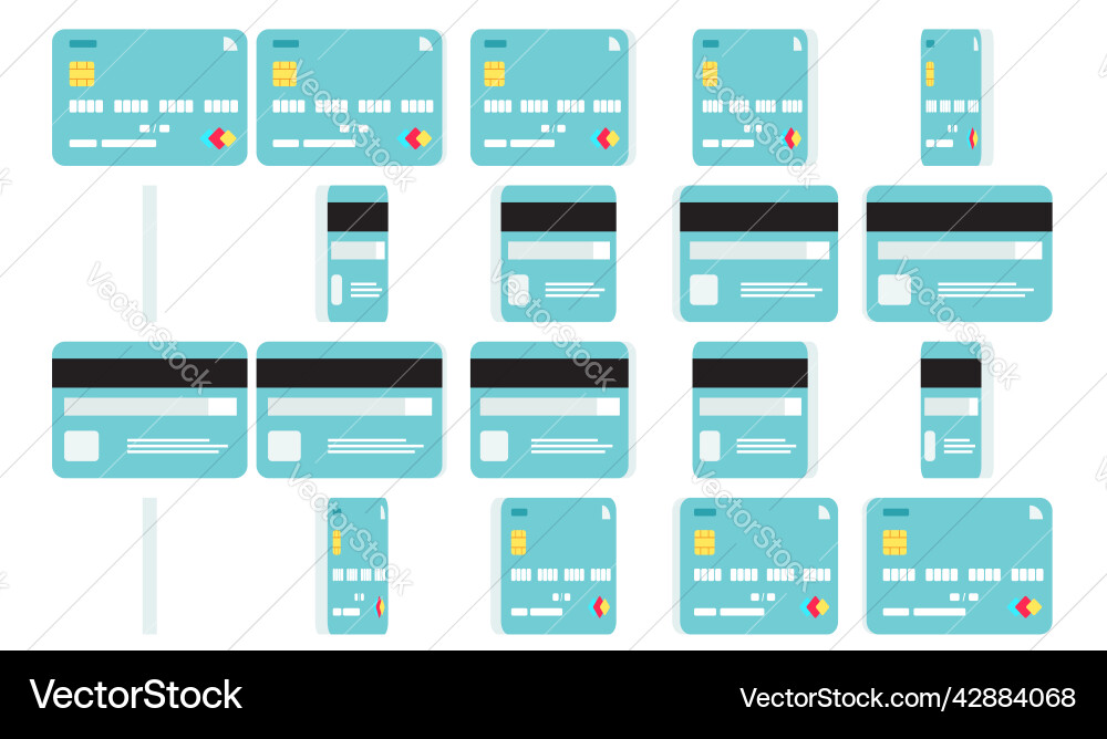 Abstract credit card rotating animation Abstract credit card rotating animation vector image
