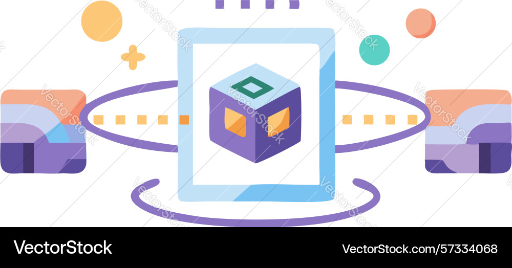 Abstract data processing hub ai connectivity vector image