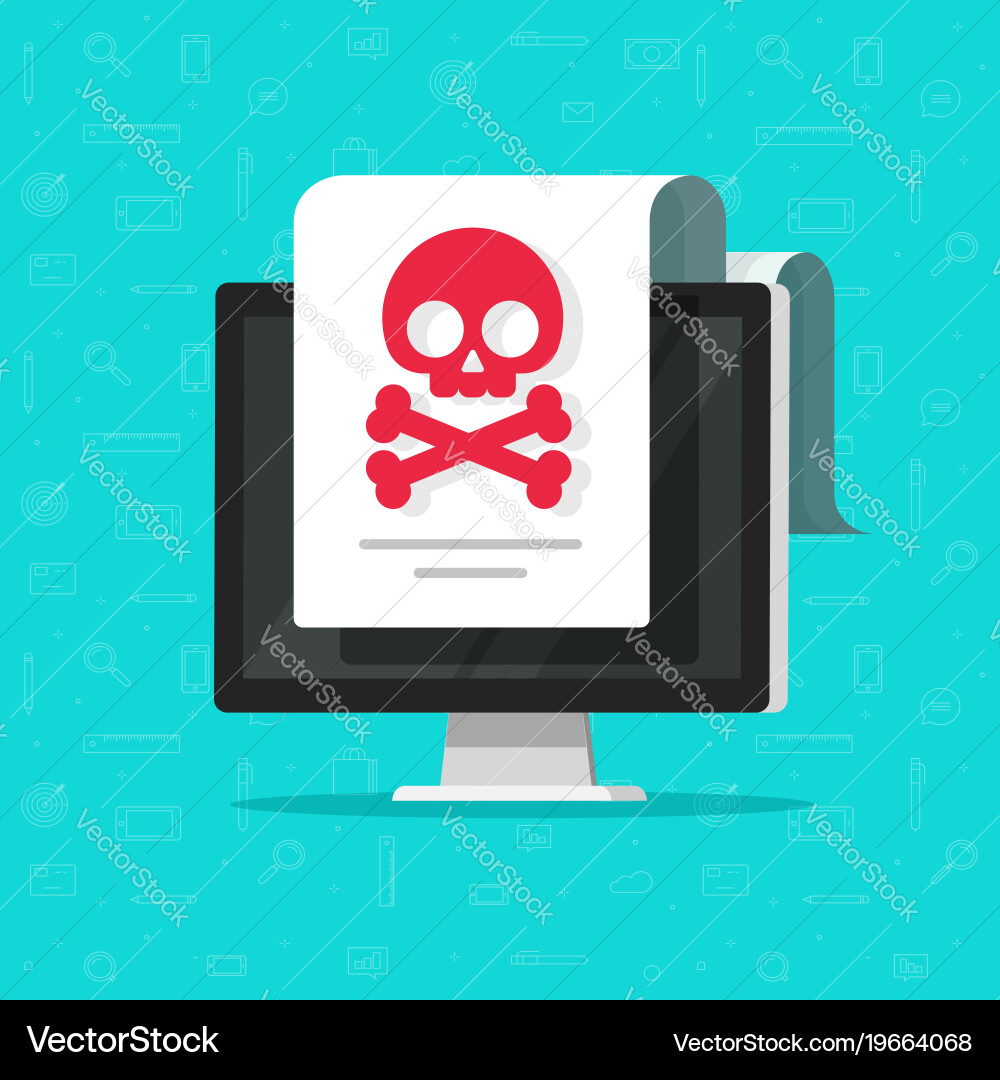 Alert notification on computer document vector image
