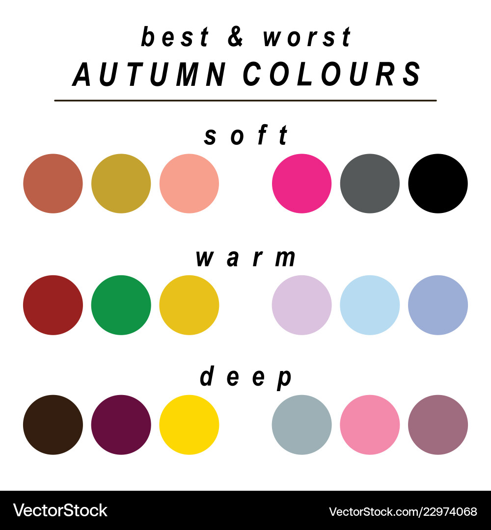 Best and worst colours for autumn Royalty Free Vector Image