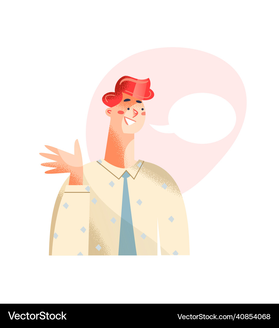 Boy with empty speech bubble Boy with empty speech bubble vector image