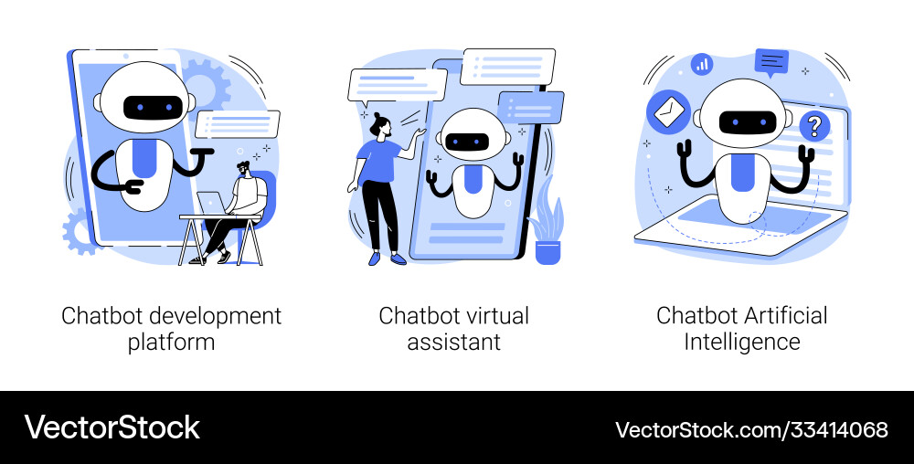 Chatbot programming abstract concept Chatbot programming abstract concept vector image