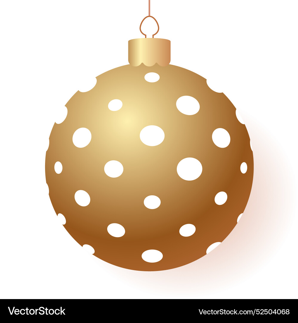 Christmas ball gold realistic style Christmas ball gold realistic style vector image