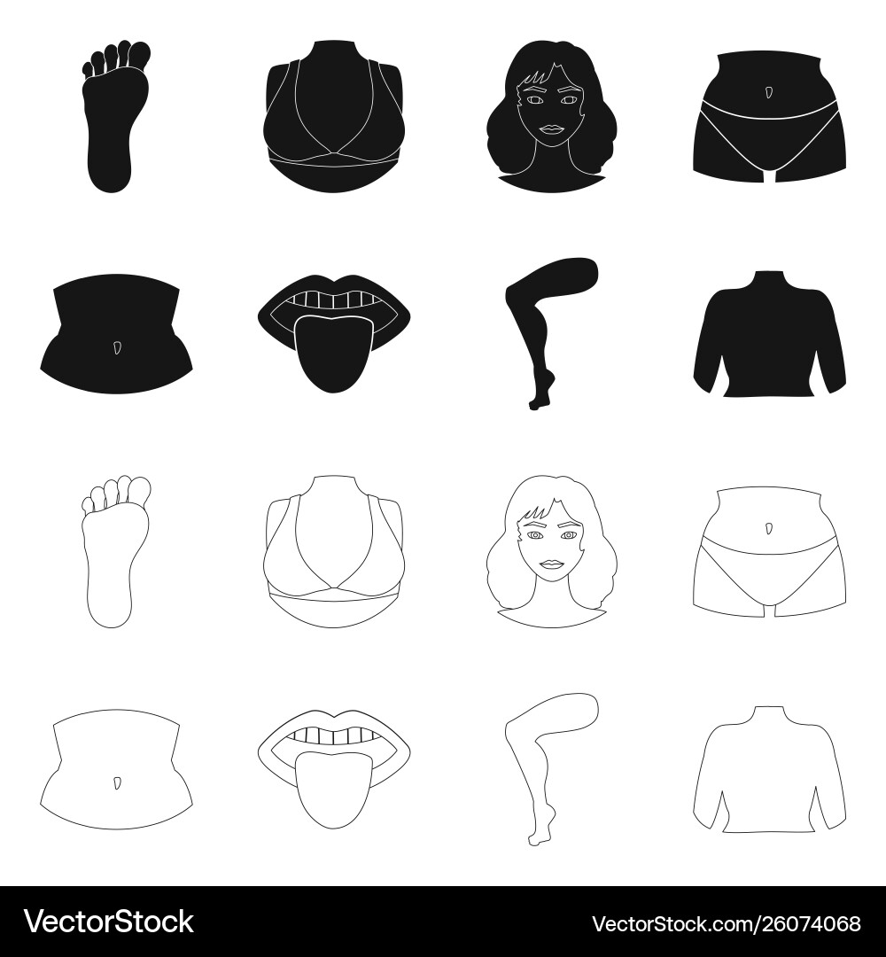 Design body and part icon set Design body and part icon set vector image