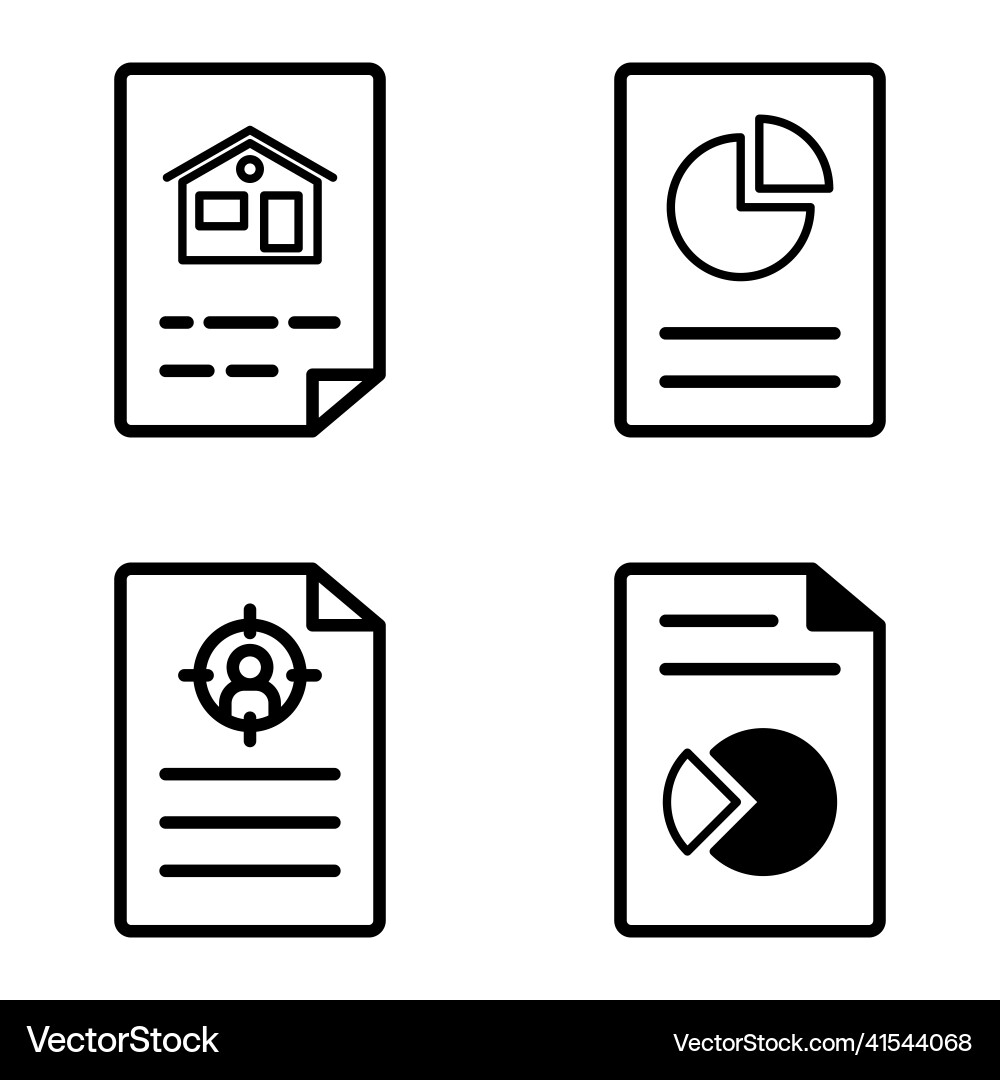 Docs1-2 flat icon set isolated on white background Docs1-2 flat icon set isolated on white background vector image