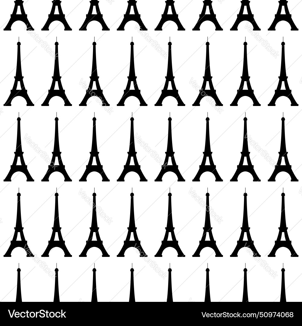 Eiffel tower silhouettes pattern seamless Vector Image