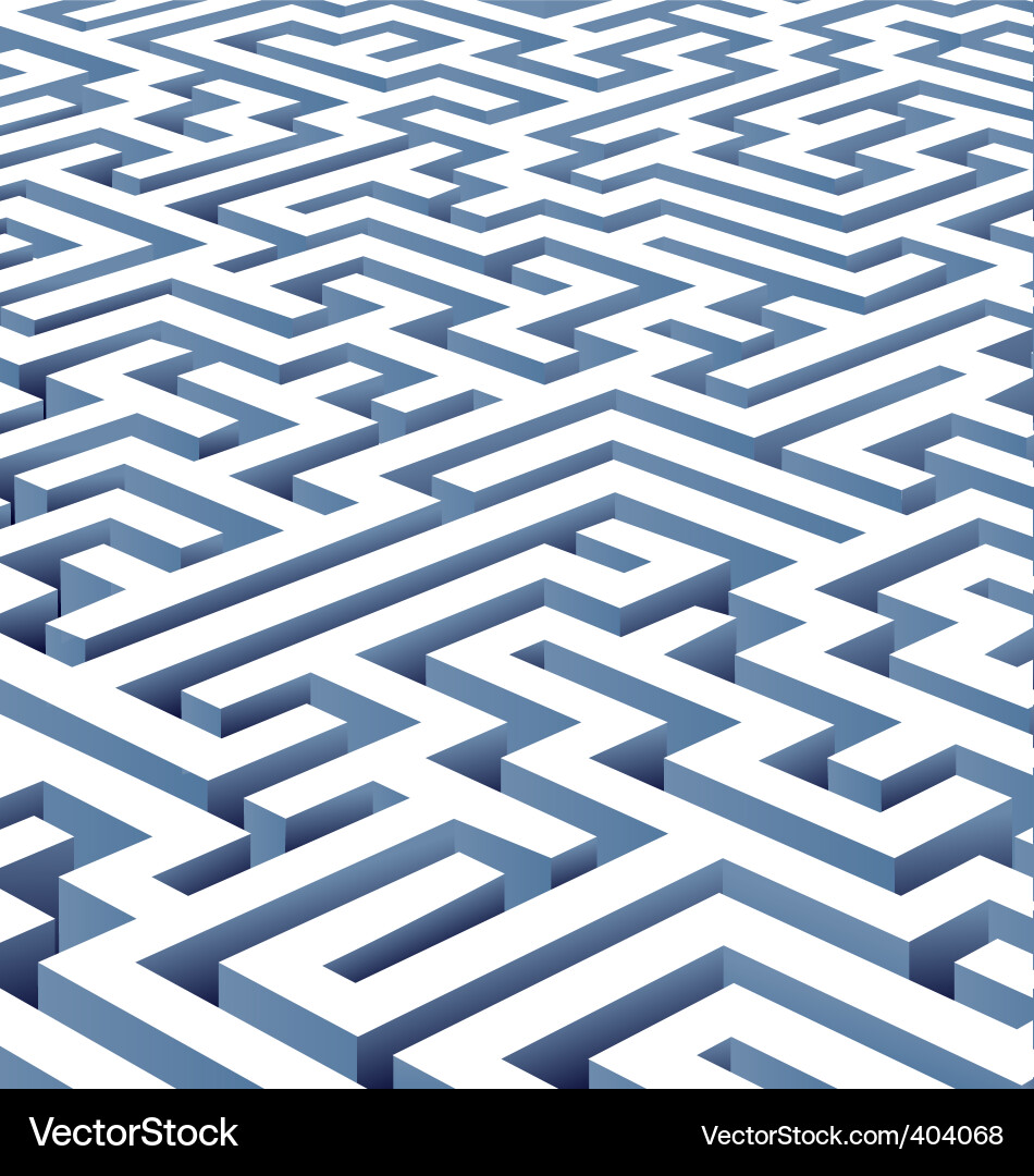 Intricate 3D Maze Pattern Vector Image