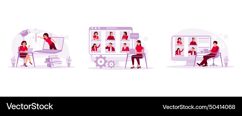 Learn to use video conferencing call Vector Image