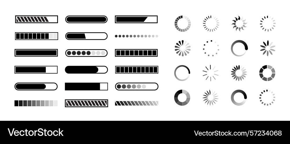 Loading icon progress bar buffer loader preloader Loading icon progress bar buffer loader preloader vector image