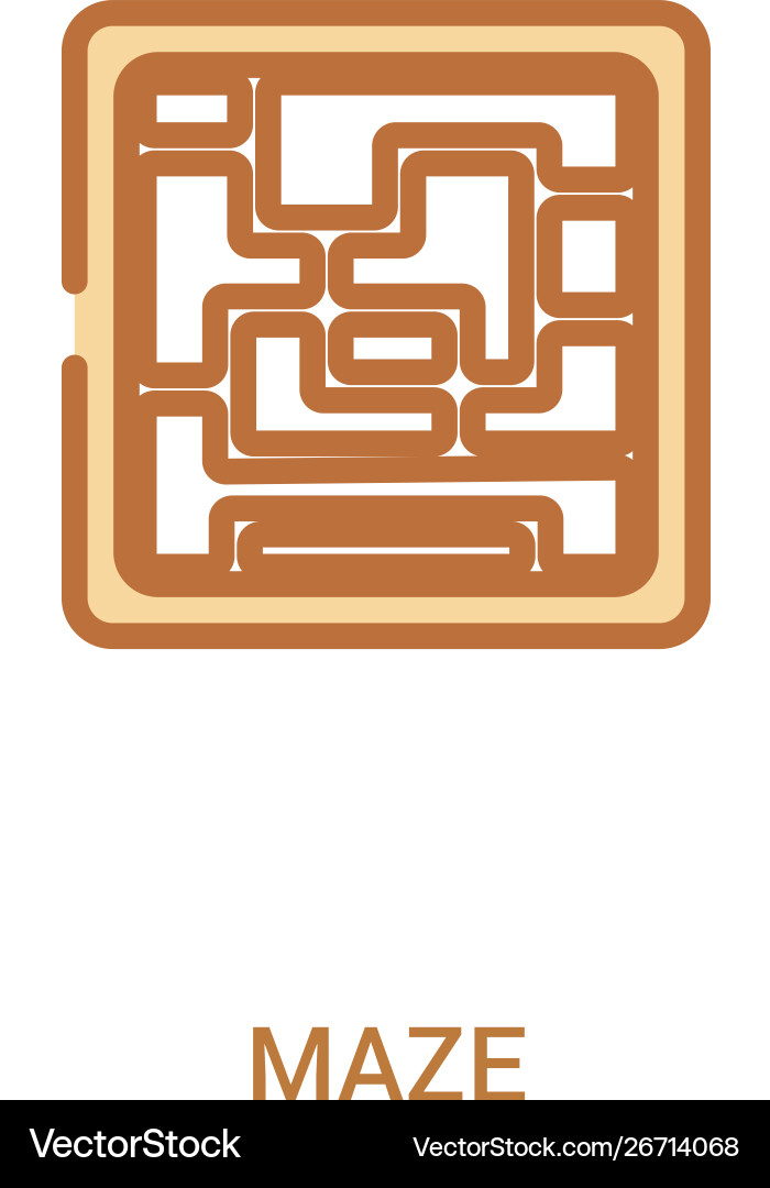 Maze concept 2 colored icon simple line element Vector Image