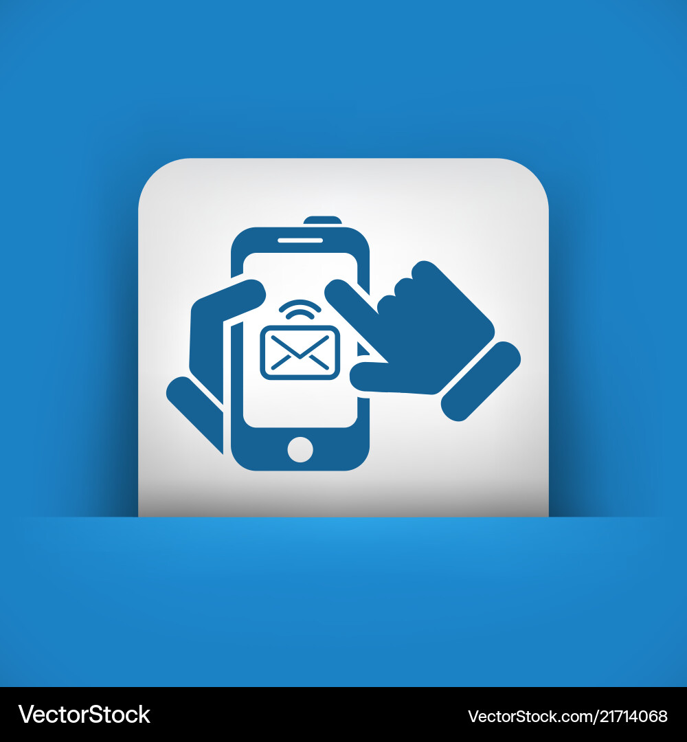 Message on smartphone icon vector image
