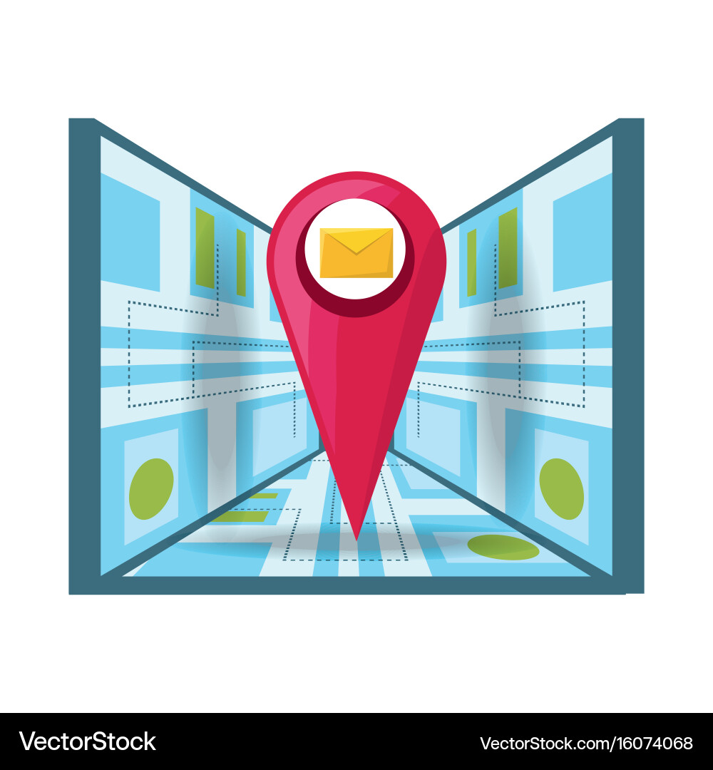 Message service with map and ubication search Vector Image