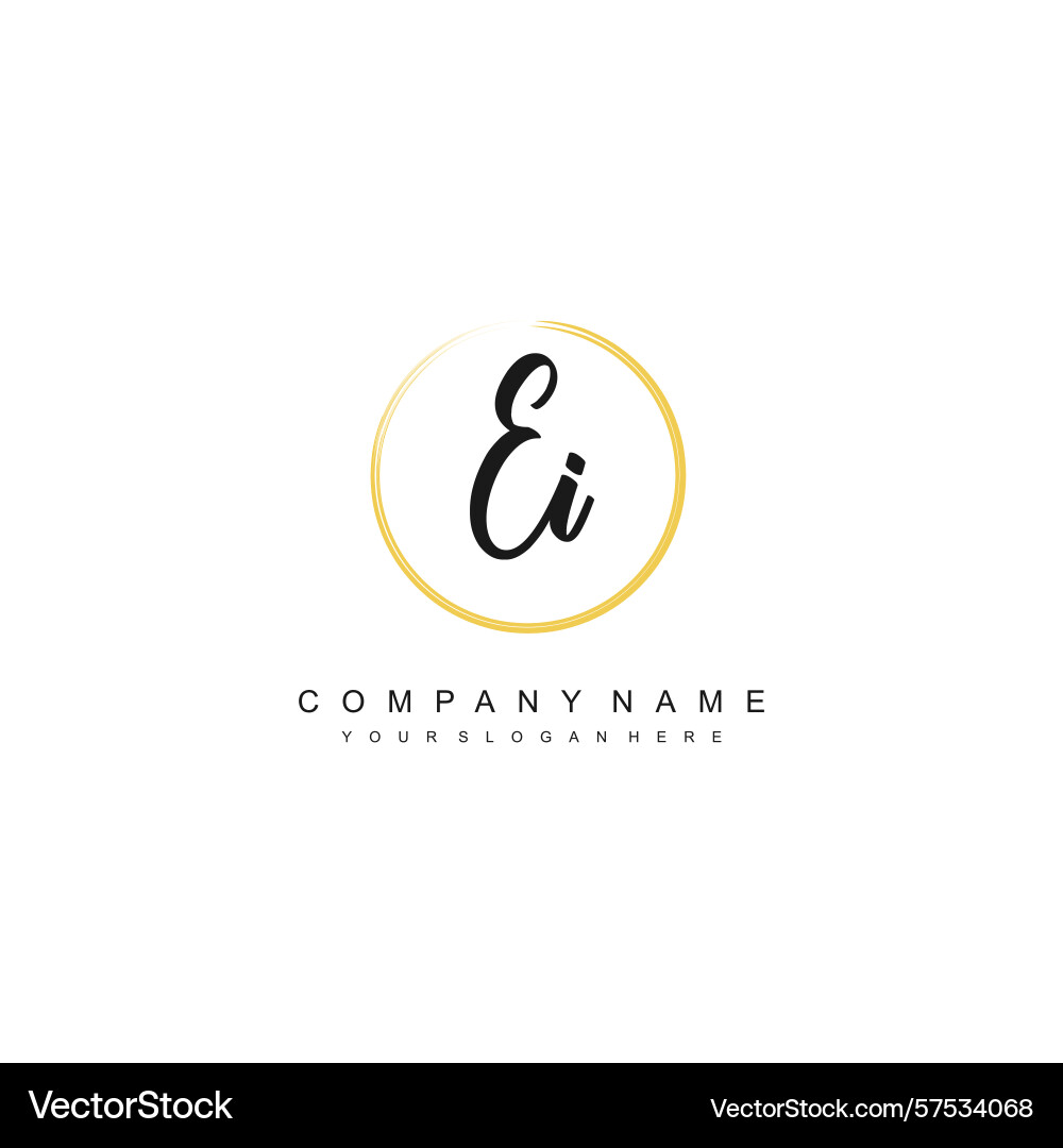 Minimal signature logo design with ei initials Vector Image