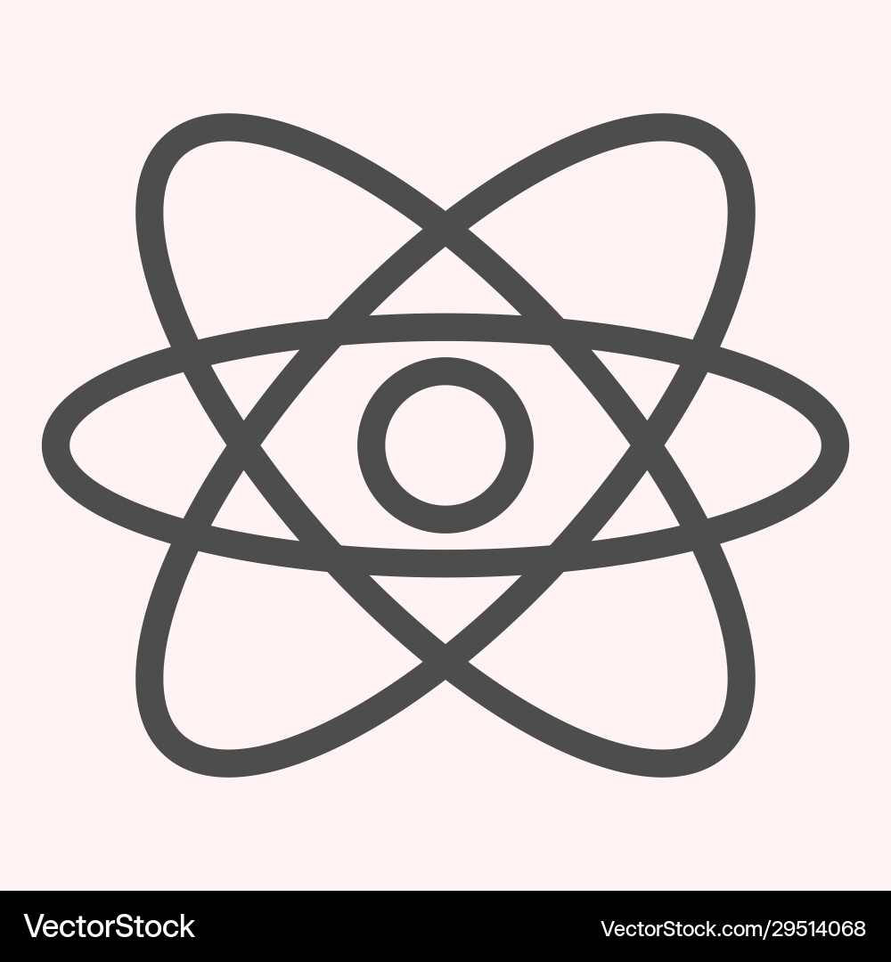 Orbits line icon circular atom physical structure Vector Image