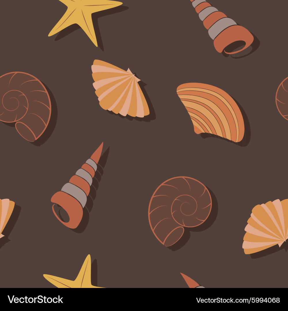 Seamless background with shells vector image