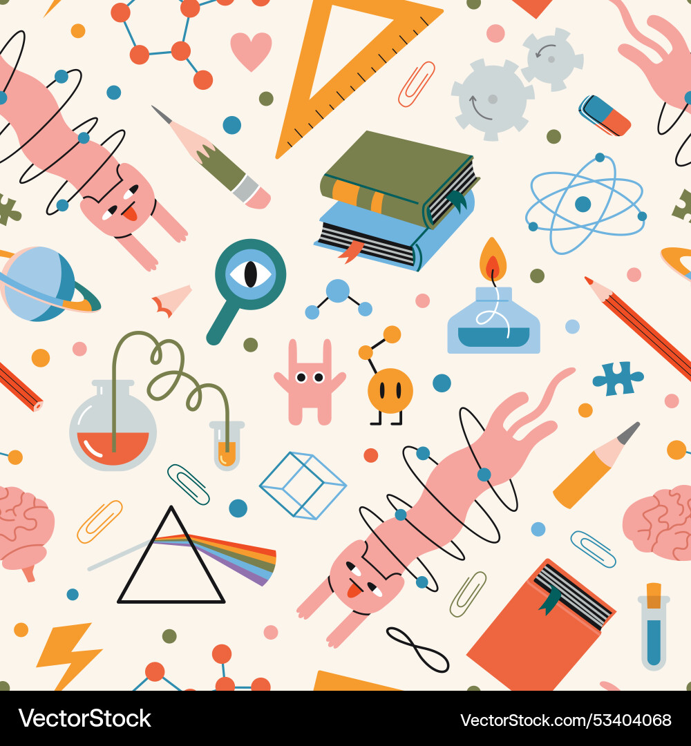 Seamless pattern on theme of physics Seamless pattern on theme of physics vector image